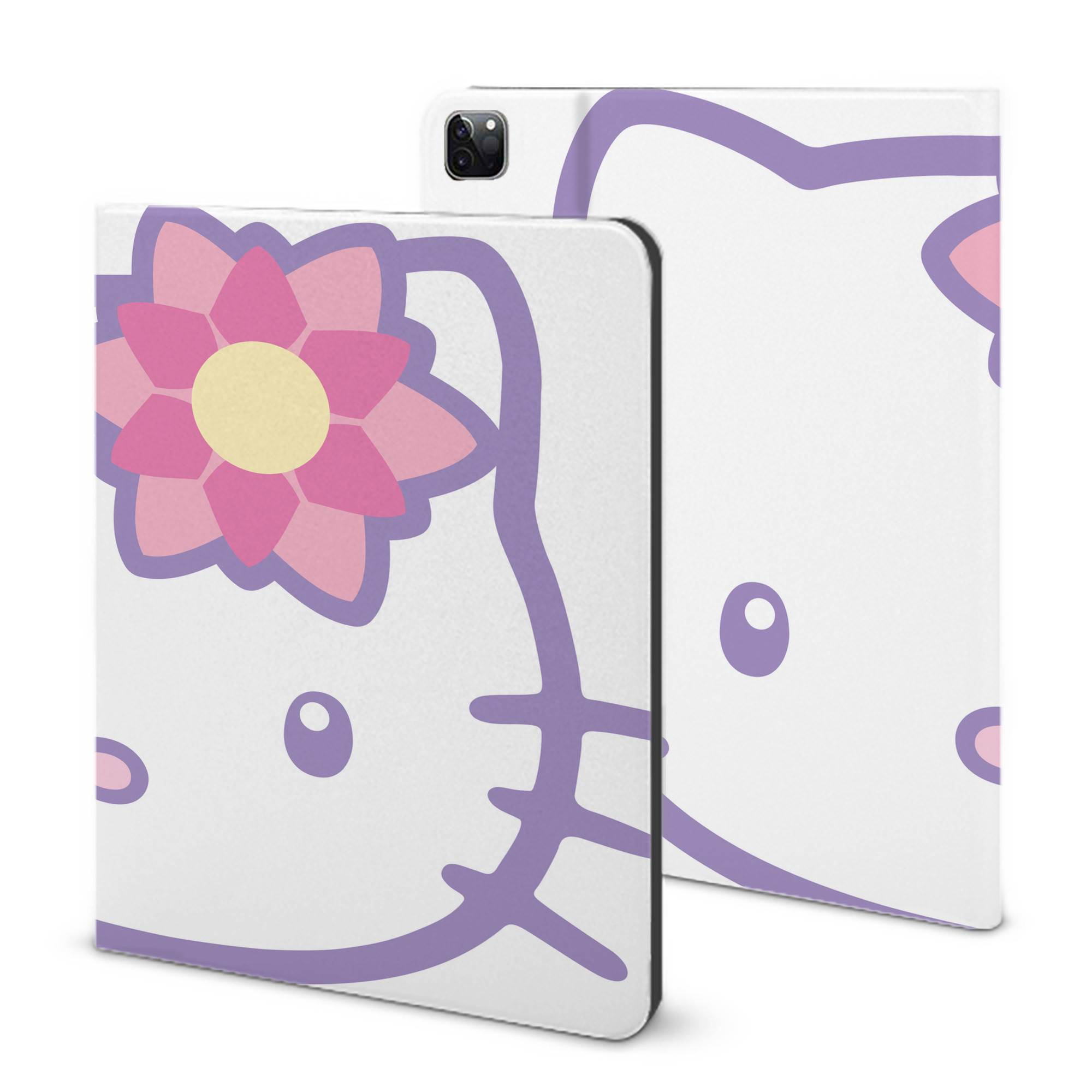 （画像用） Hello Kitty ハローキティ IPad ケース ブック型 PUレザー TPU 耐衝撃 軽量 薄型 ペン収納なし 全面保護 IPad 各モデル対応